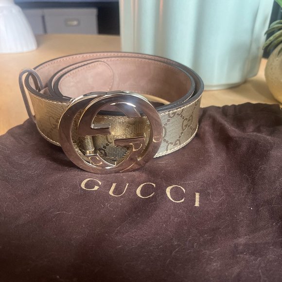 Authentic GUCCI Guccissima Gold Women's Belt - Picture 1 of 14